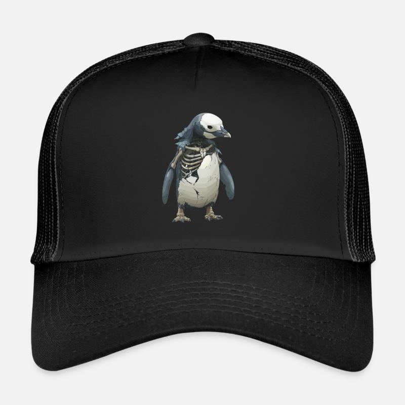 Penguin Skeleton Halloween Penguin Trucker Cap