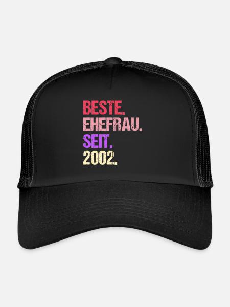 Meilleure épouse de la Saint-Valentin depuis 2002 - Casquette trucker  - noir/noir - Devant