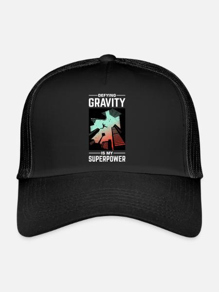 Funny parkour saying - Trucker Cap - black/black - Front