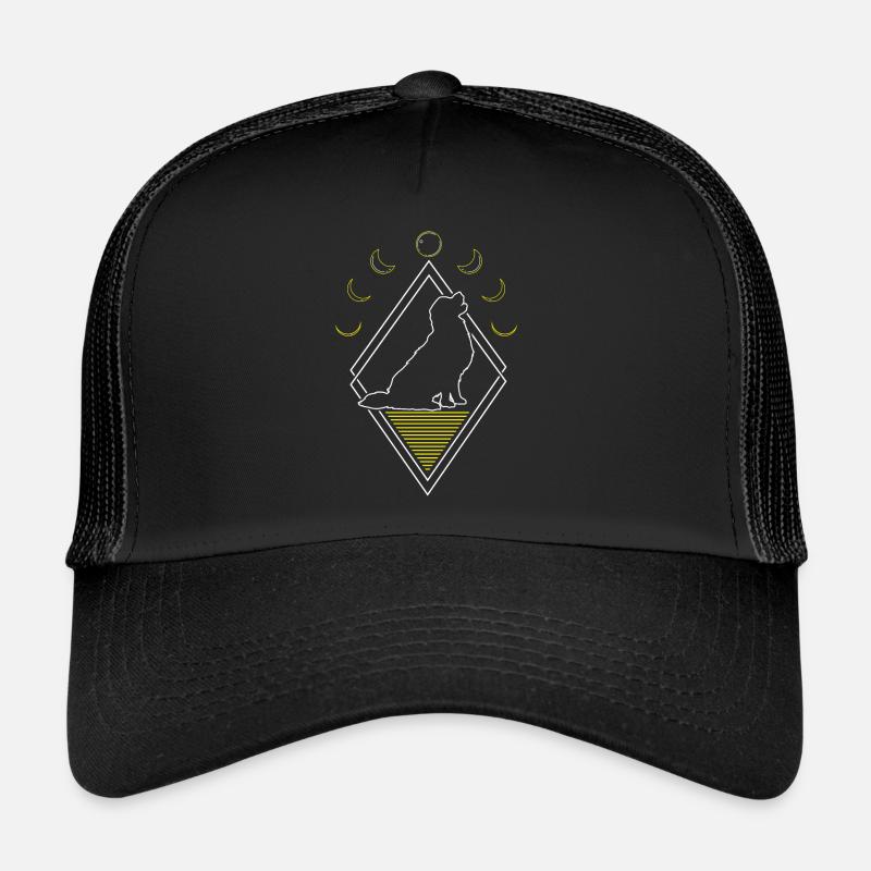 Golden Retriever Abstract Moon Phases Trucker Cap