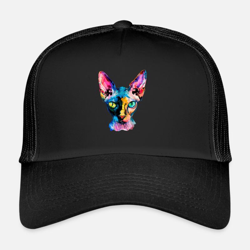 Sphynx illustration, funny sphynx cat Trucker Cap