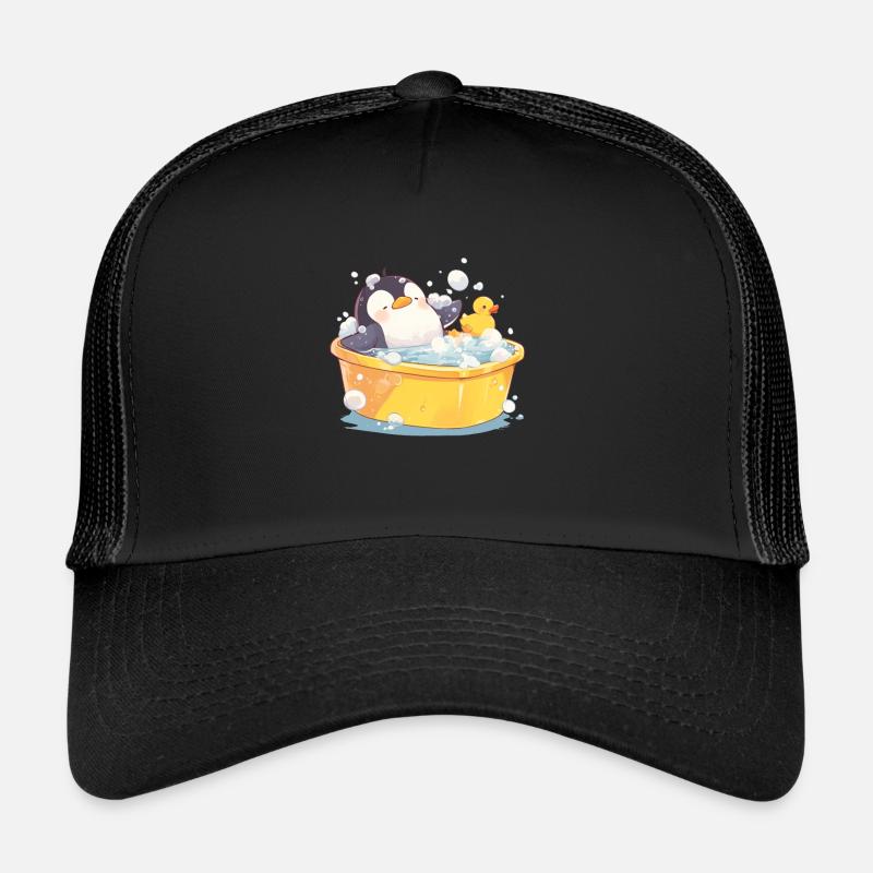 Penguin Bubble Bath Kawaii Penguin Cute Trucker Cap