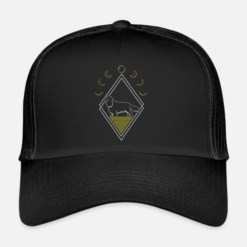 King Charles Cavalier Abstrakt Moon Phases Trucker Cap
