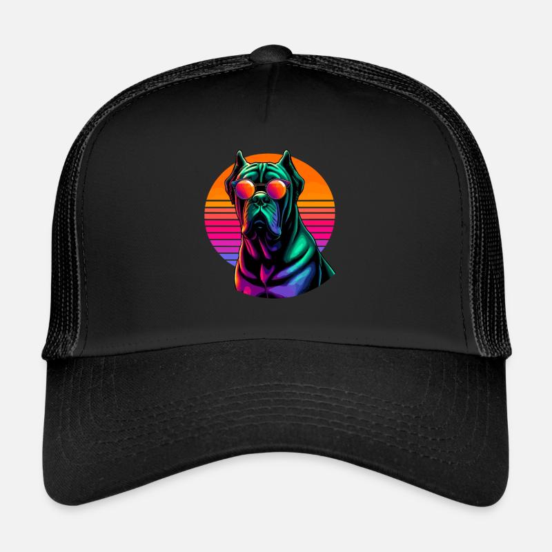Lunettes de soleil rétro coucher de soleil Cane Corso Mastiff italien Casquette trucker 