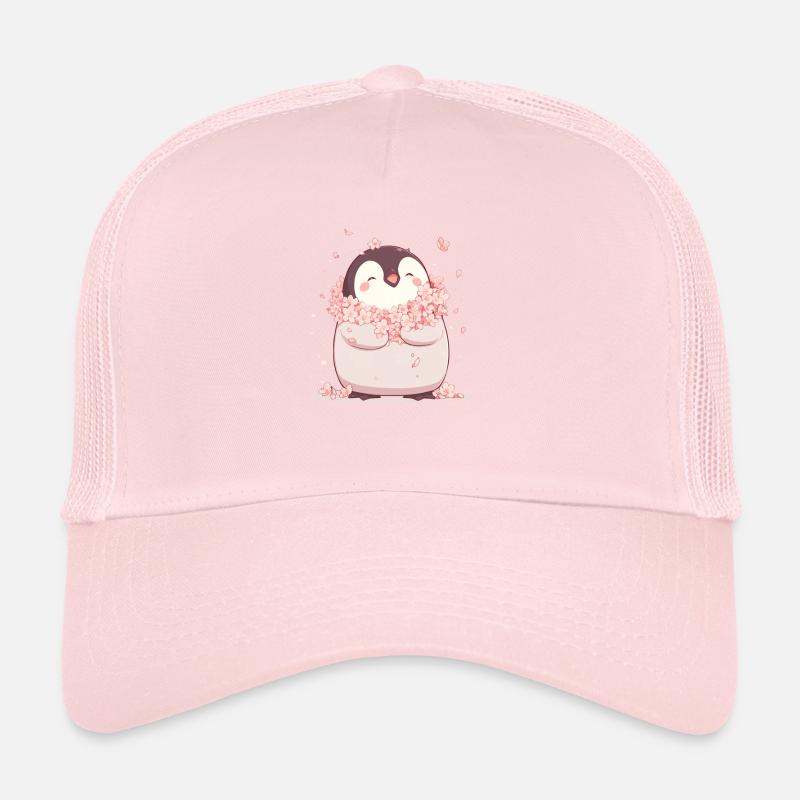 Penguin Cherry Blossoms Japanese Penguin Cute Trucker Cap