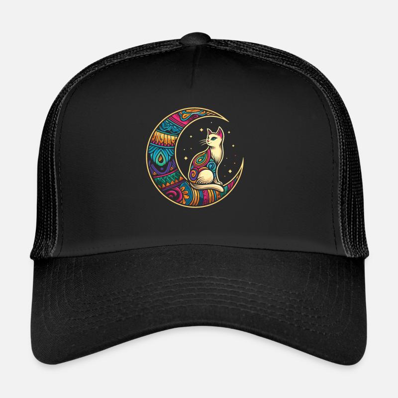 Cat Tribal Moon Trucker Cap