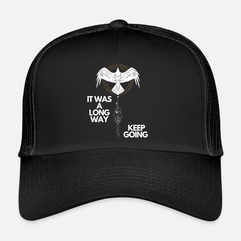 Keep going Nordisches Motivations Design - Trucker Cap - Schwarz/Schwarz