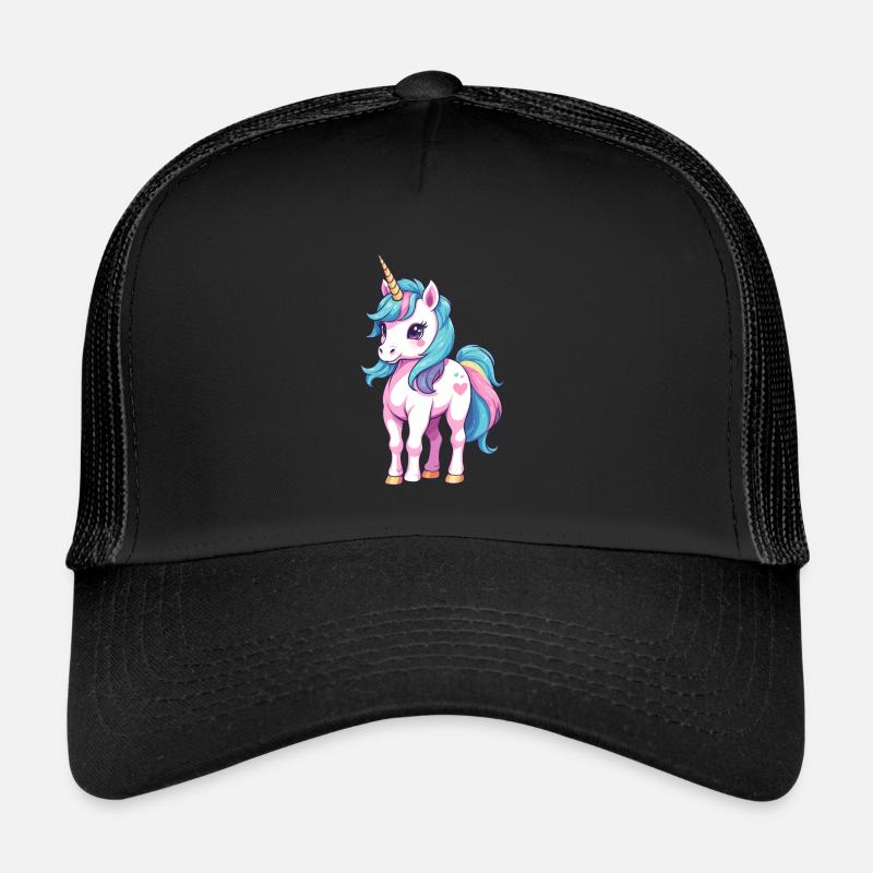 Einzigartiges Einhorn Design Pastell Farben Trucker Cap