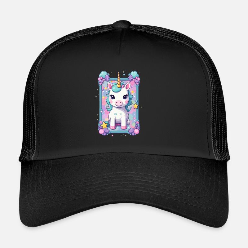 Einzigartiges Einhorn Motiv Pastell Farben Trucker Cap