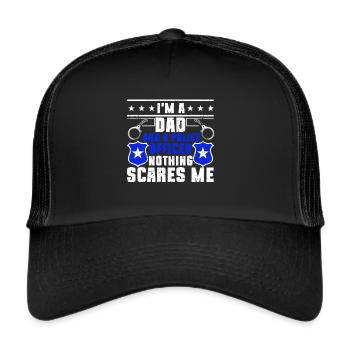 Agent de police, ligne bleue, application de la loi - Casquette trucker  - noir/noir - Devant