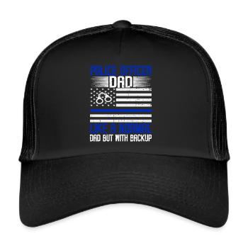 Agent de police, ligne bleue, application de la loi - Casquette trucker  - noir/noir - Devant