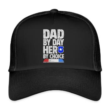 Agent de police, ligne bleue, application de la loi - Casquette trucker  - noir/noir - Devant