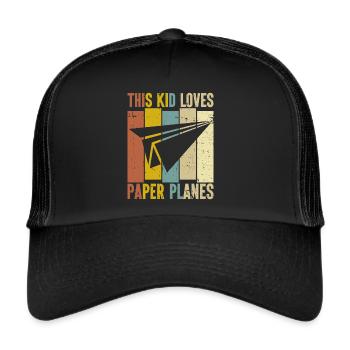 Paper Airplane Origami Paper Airplane Master - Trucker Cap - black/black - Front