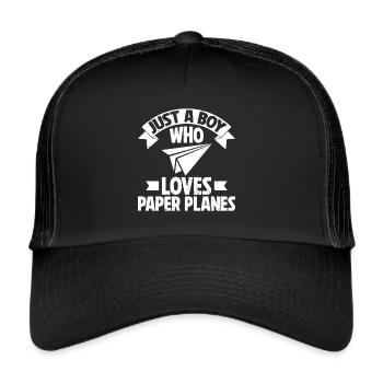 Paper Airplane Origami Paper Airplane Master - Trucker Cap - black/black - Front