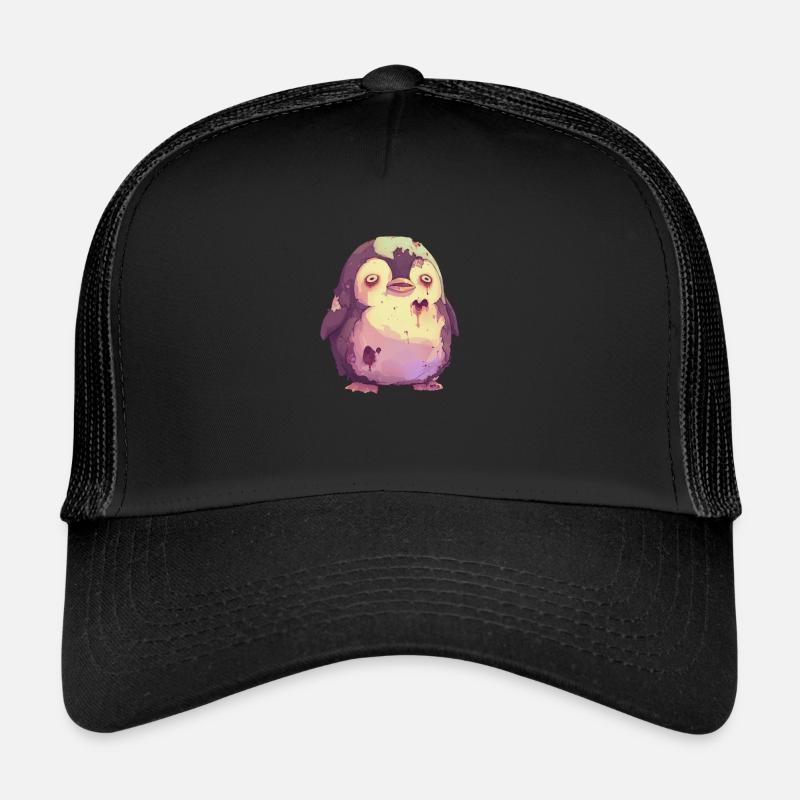 Penguin Zombie Halloween Penguin Cute Trucker Cap