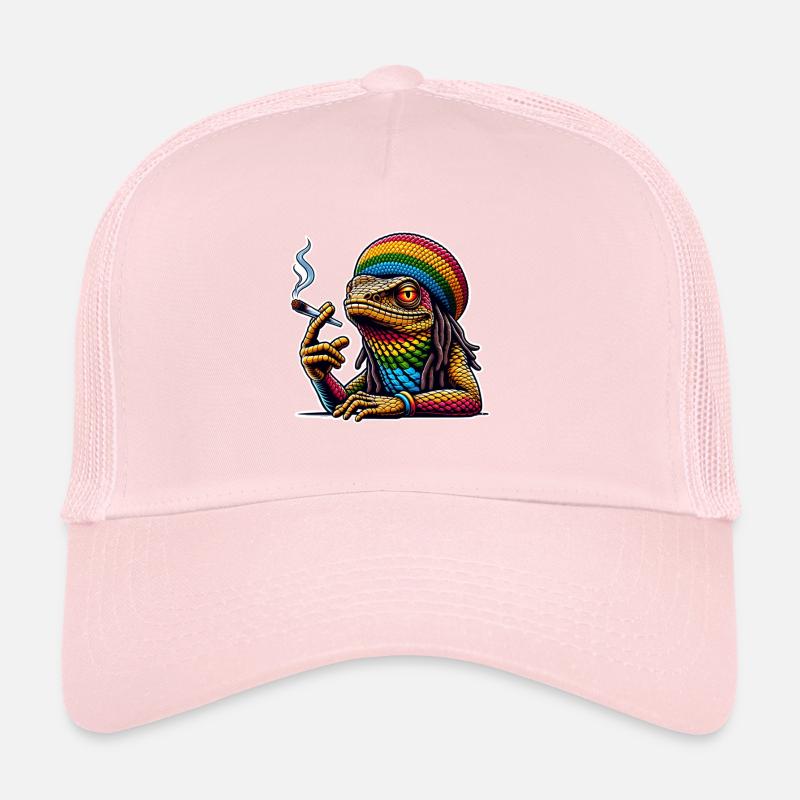 Echse Kiffen Cannabis Trucker Cap