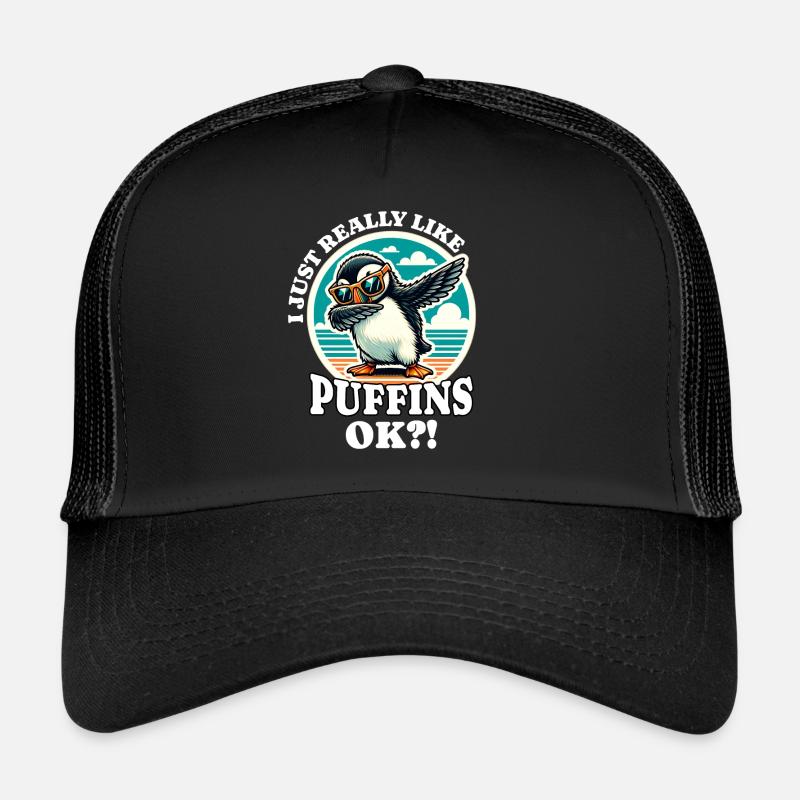 Ich Liebe Papageientaucher Spruch - Trucker Cap - Schwarz/Schwarz