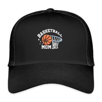 Maman de basket-ball Maman de basket-ball - Casquette trucker  - noir/noir - Devant
