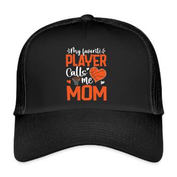 Maman de basket-ball Maman de basket-ball - Casquette trucker  - noir/noir - Devant