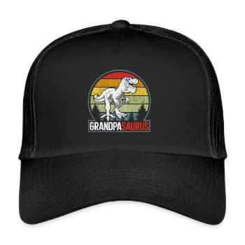 Opasaurus T Rex Dinosaur Grandpa Saurus - Trucker Cap - black/black - Front