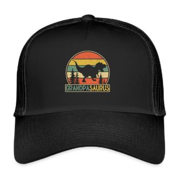 Opasaurus T Rex Dinosaur Grandpa Saurus - Trucker Cap - black/black - Front