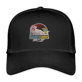 Opasaurus T Rex Dinosaur Grandpa Saurus - Trucker Cap - black/black - Front