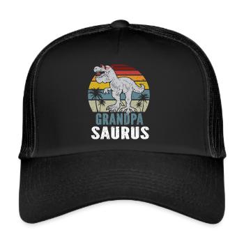 Opasaurus T Rex Dinosaur Grandpa Saurus - Trucker Cap - black/black - Front