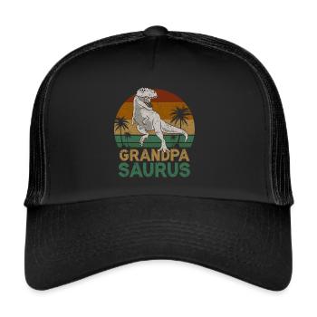 Opasaurus T Rex Dinosaur Grandpa Saurus - Trucker Cap - black/black - Front