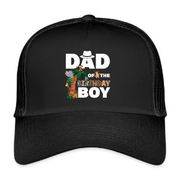 Papa Of The Wild One Anniversaire Zoo Safari à thème - Casquette trucker  - noir/noir - Devant
