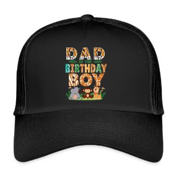 Papa Of The Wild One Anniversaire Zoo Safari à thème - Casquette trucker  - noir/noir - Devant