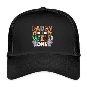 Papa Of The Wild One Anniversaire Zoo Safari à thème - Casquette trucker  - noir/noir - Devant