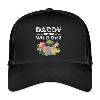 Papa Of The Wild One Anniversaire Zoo Safari à thème - Casquette trucker  - noir/noir - Devant