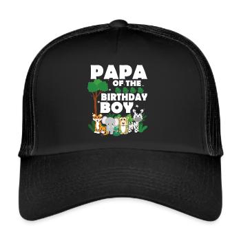 Papa Of The Wild One Anniversaire Zoo Safari à thème - Casquette trucker  - noir/noir - Devant
