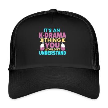 Koreanischer Drama Merch K-Drama Liebhaber Fan - Trucker Cap - Schwarz/Schwarz - Vorne