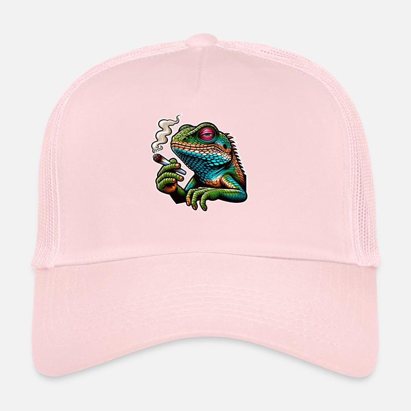 Kiffen Cannabis Echse Trucker Cap