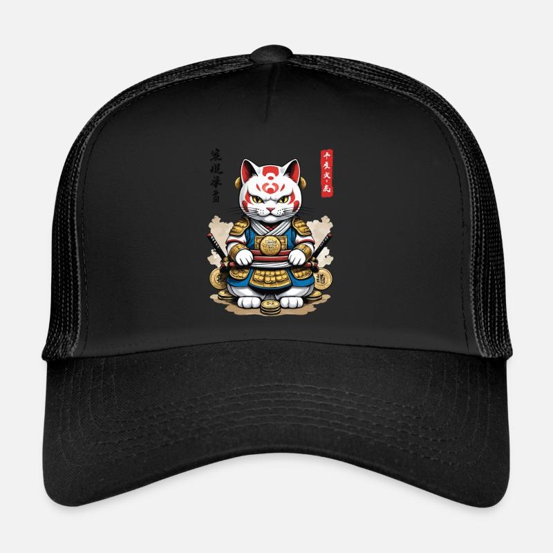 Samurai Katze in Ästhetischem Japan Style Trucker Cap