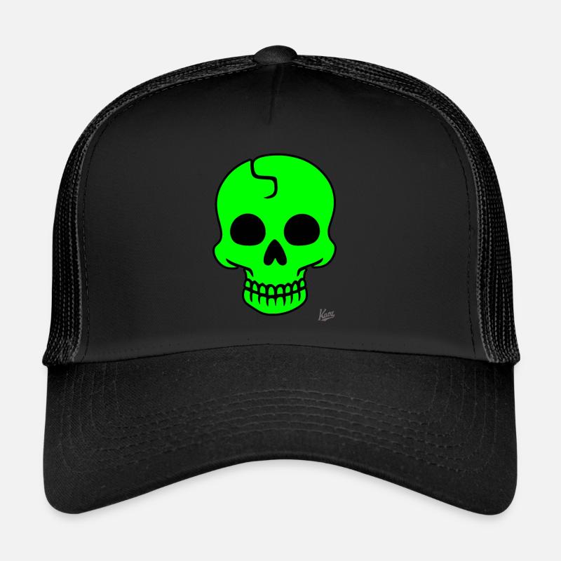 Crâne vert citron Casquette trucker 