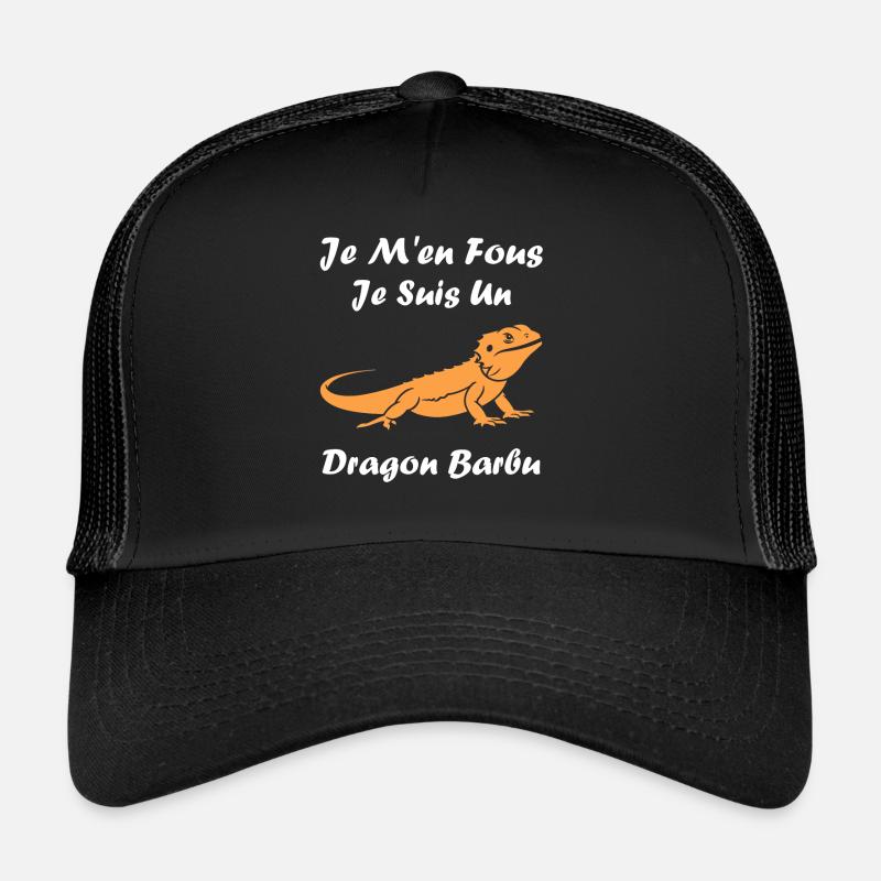 Dragon barbu - Casquette trucker - noir/noir