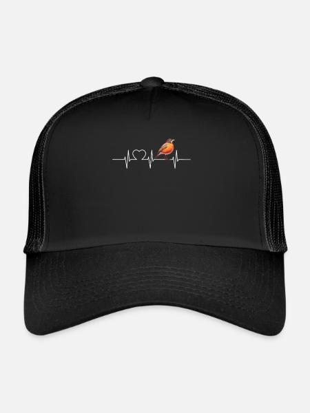 Robin Rotkehlchen - Casquette trucker  - noir/noir - Devant