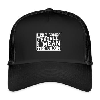 Enterrement de vie de garçon marié - Casquette trucker  - noir/noir - Devant