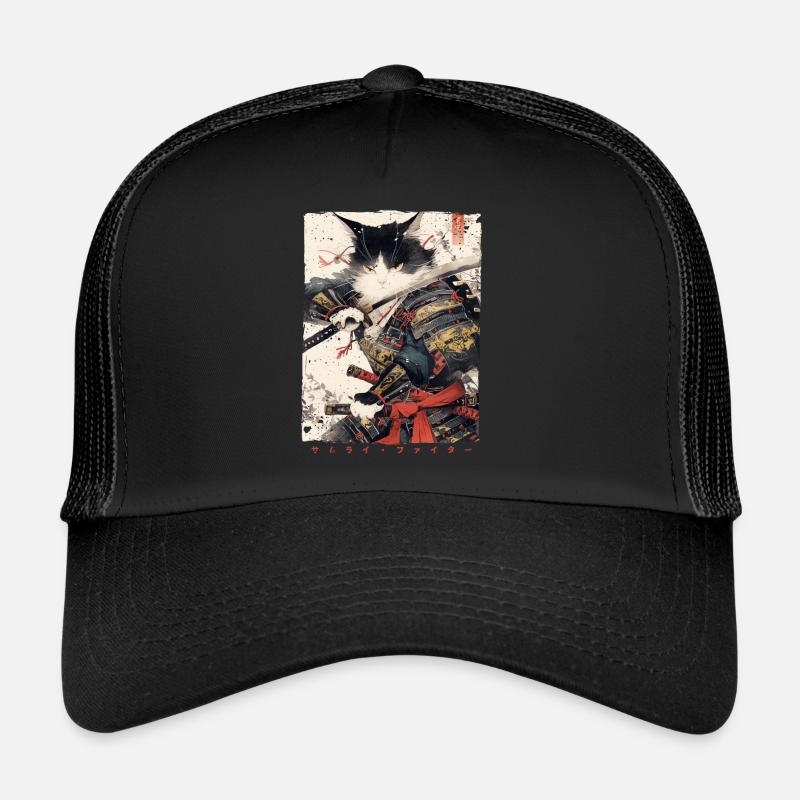 Samurai Cat Kawaii Japanische Ninja Katze Trucker Cap