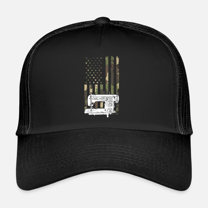 Sewing Camouflage US flag Sewing Machine Trucker Cap