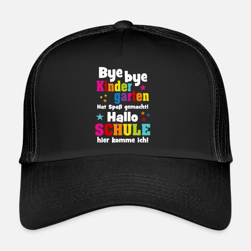 Kindergarten Einschulung Schulkind Schule Geschenk - Trucker Cap - Schwarz/Schwarz