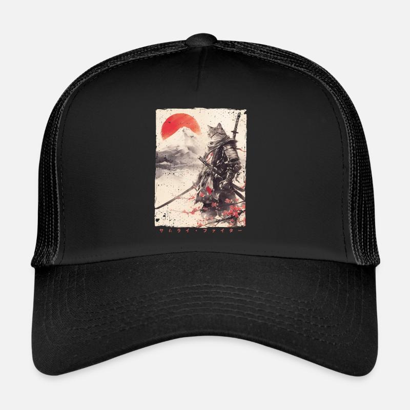 Chat samouraï Kawaii Chat ninja japonais Casquette trucker 