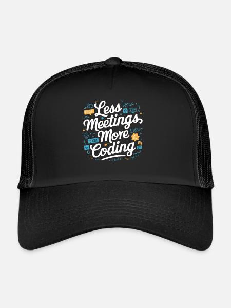 Programmeur logiciel de programmation backend - Casquette trucker  - noir/noir - Devant