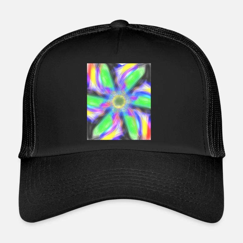 Psychedelic Abstract Flower Trucker Cap