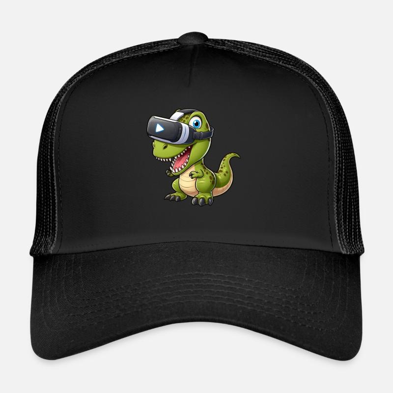 Funny Dino T-Rex Virtual Reality VR Fun Trucker Cap