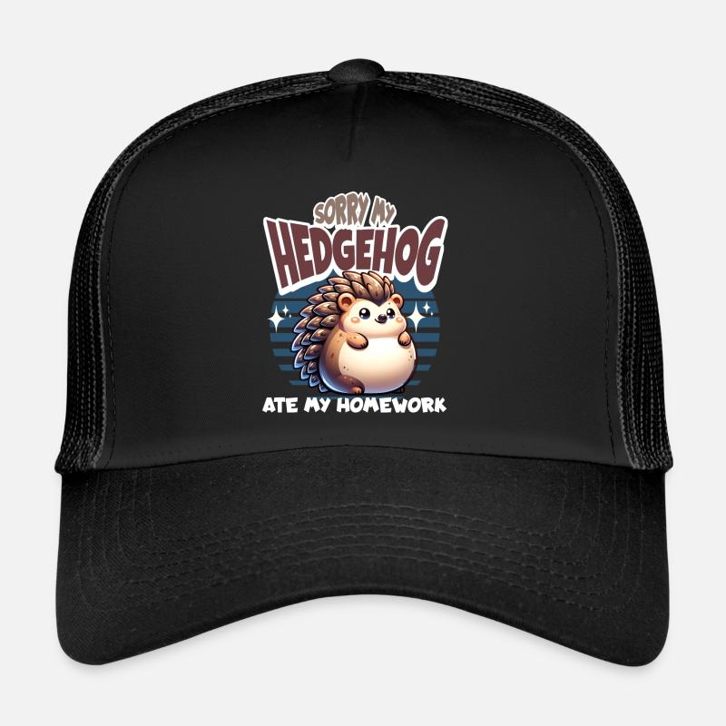 Hedgehog Homework School Trucker Cap