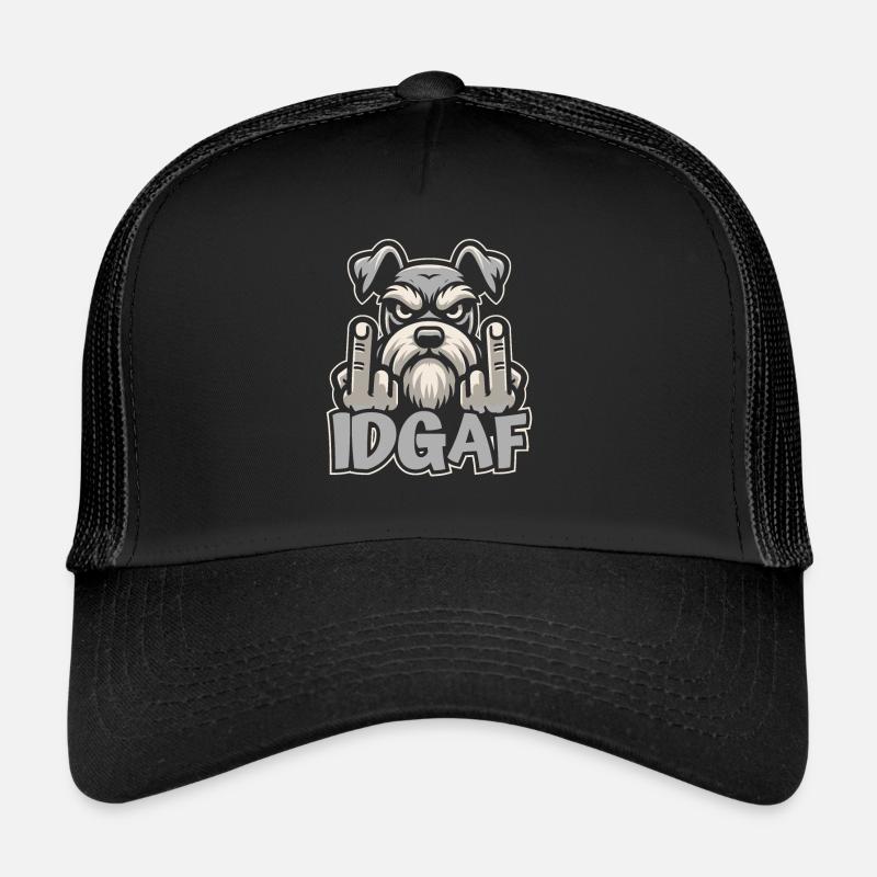 Schnauzer Dog I Don't Give a Idgaf Trucker Cap