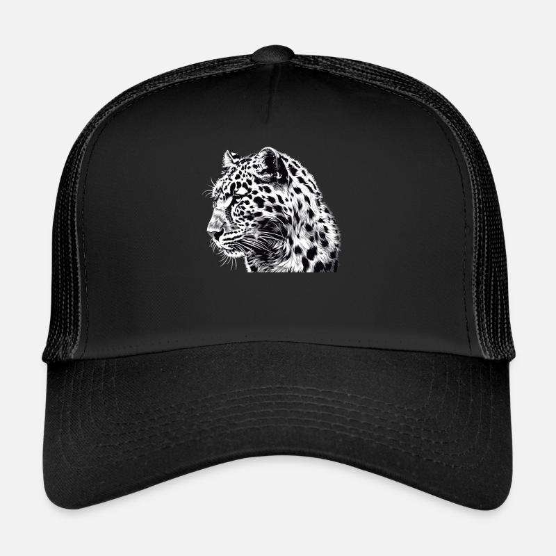 Leoparden Leopard - Trucker Cap - Schwarz/Schwarz